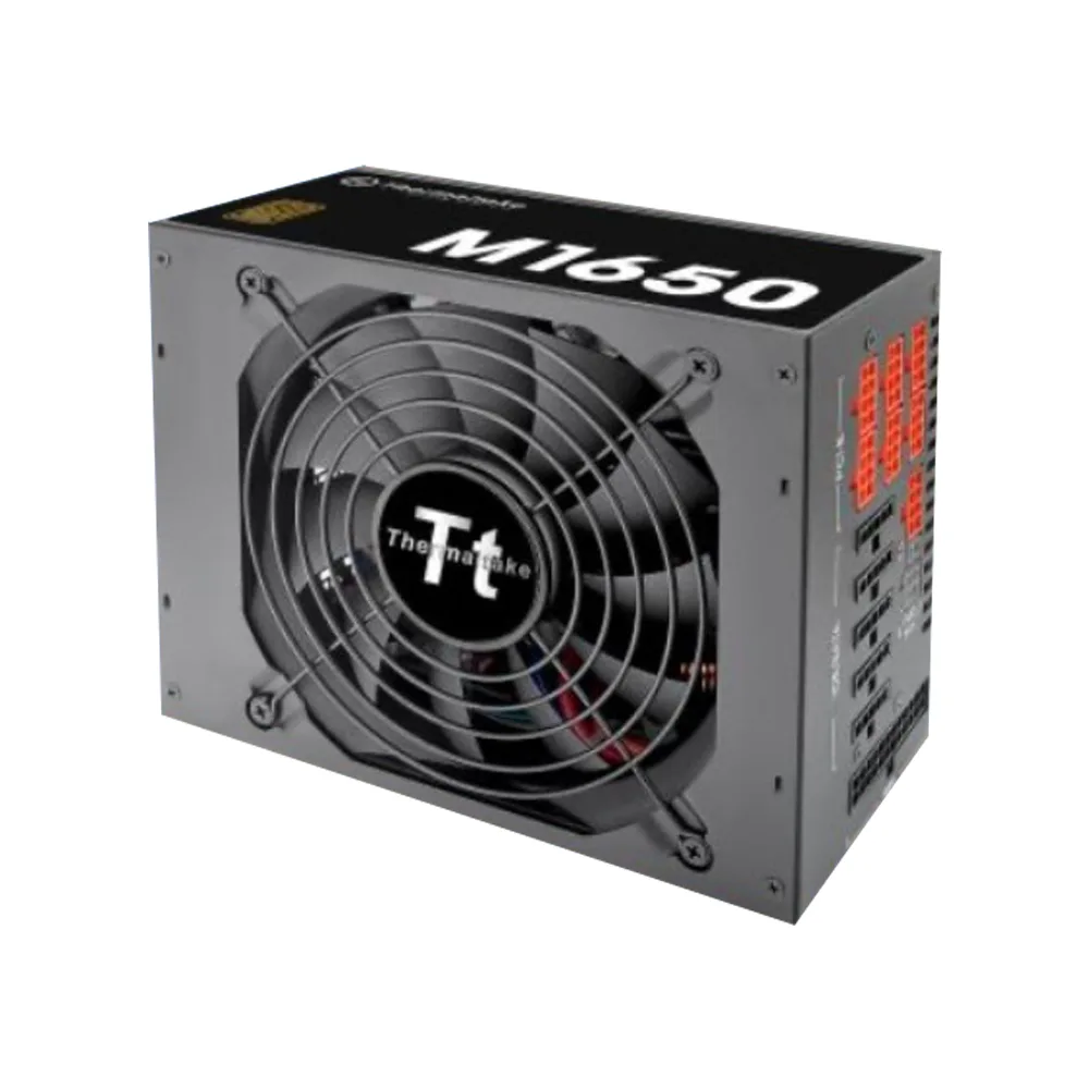 Thermaltake M1650 พาวเวอร์ซัพพลาย 1650W — มุมเฉียงเห็นพัดลมด้านหน้า