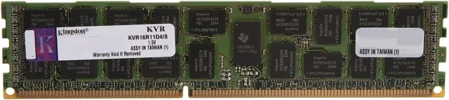 Kingston ValueRAM 8GB DDR3-1600 ECC RDIMM — มุมเฉียงเห็นแผงวงจรเต็มแท่ง
