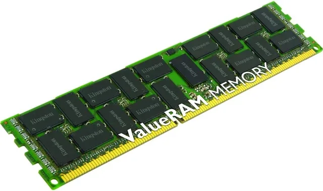 Kingston KVR16R11D4/16KF 16GB DDR3-1600 — มุมเฉียง เห็นโลโก้ Kingston บนชิปชัดเจน