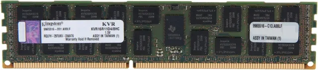 Kingston ValueRAM KVR16R11D4/8HC 8GB DDR3 RDIMM — มุมเฉียงด้านหน้า เห็นฉลากรุ่นชัดเจน