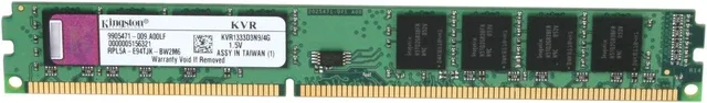 Kingston ValueRAM 4GB DDR3-1333 CL9 (KVR1333D3N9/4G) — มุมด้านหน้าเห็นฉลากสินค้า