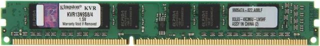 Kingston ValueRAM 4GB DDR3-1333 CL9 (KVR13N9S8/4) — มุมด้านหน้าเห็นฉลากสินค้า